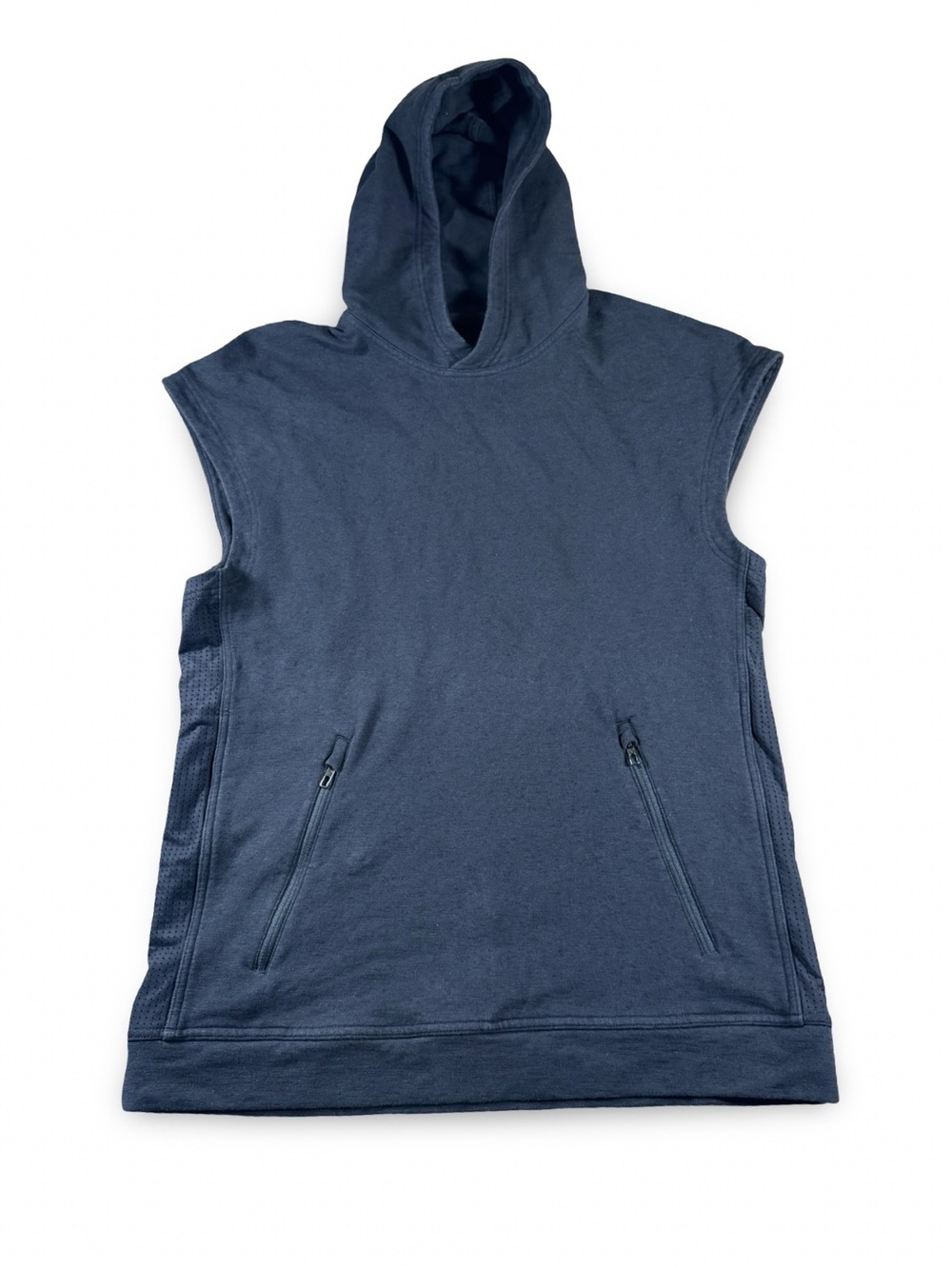 Sleeveless Hooded Pullover Men’s Sweatshirt Hoodie Top Black Size M